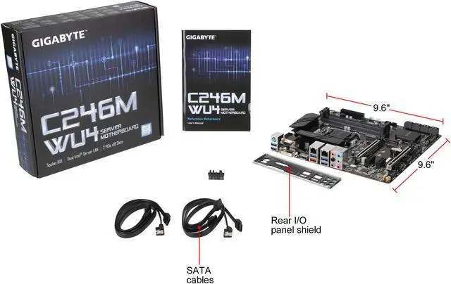 Alt view image 6 of 6 - GIGABYTE C246M-WU4 LGA 1151 (300 Series) Intel C246 USB 3.1 Micro ATX Intel Motherboard