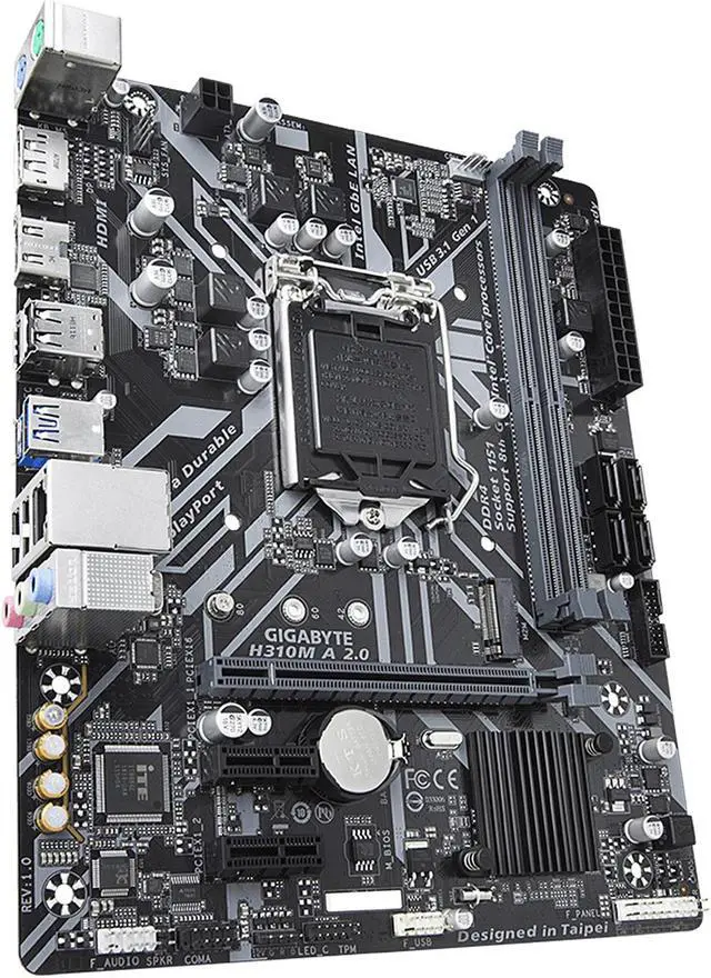 Alt view image 3 of 8 - GIGABYTE H310M A 2.0 LGA 1151 (300 Series) Intel H310 Micro ATX Intel Motherboard