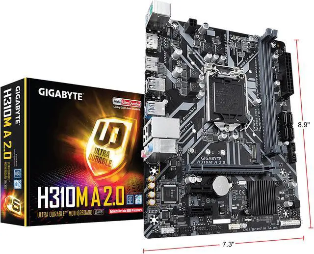 Alt view image 8 of 8 - GIGABYTE H310M A 2.0 LGA 1151 (300 Series) Intel H310 Micro ATX Intel Motherboard