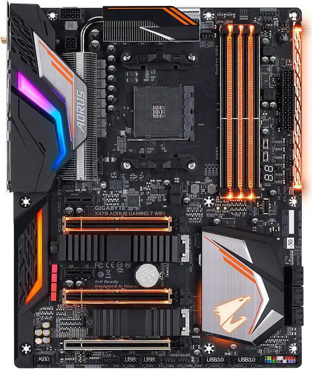 Alt view image 2 of 12 - GIGABYTE X470 AORUS GAMING 7 WIFI-50 AM4 AMD X470 ATX AMD Motherboard