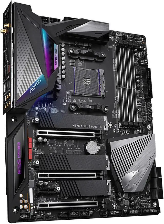 Alt view image 3 of 6 - GIGABYTE X570 AORUS MASTER (rev. 1.2) AMD Ryzen 3000 PCIe 4.0 SATA 6Gb/s USB 3.2 AMD X570 ATX Motherboard
