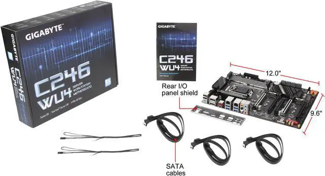 Alt view image 6 of 6 - GIGABYTE C246-WU4 LGA 1151 (300 Series) Intel C246 ATX Intel Motherboard