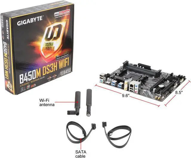 Alt view image 7 of 6 - GIGABYTE B450M DS3H WIFI AM4 AMD B450 Micro ATX AMD Motherboard