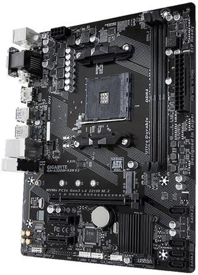 Alt view image 2 of 5 - GIGABYTE GA-A320M-S2H V2 AM4 AMD B350 Micro ATX AMD Motherboard