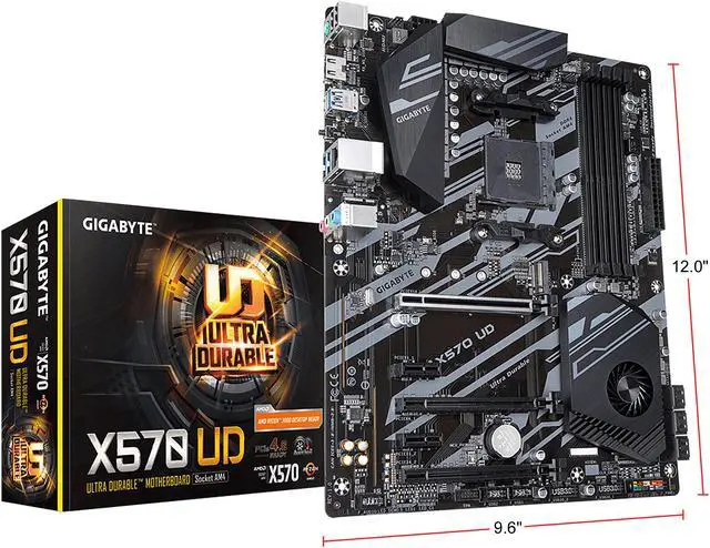 Alt view image 8 of 8 - GIGABYTE X570 UD AMD Ryzen 3000 PCIe 4.0 SATA 6Gb/s USB 3.2 AMD X570 ATX Motherboard