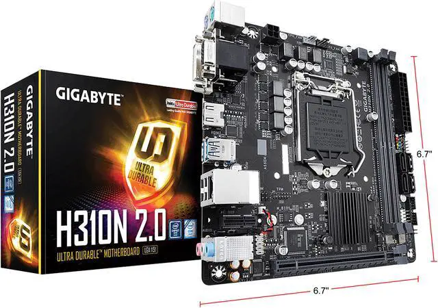 Alt view image 8 of 8 - GIGABYTE H310N 2.0 LGA 1151 (300 Series) Intel H310 Mini ITX Intel Motherboard