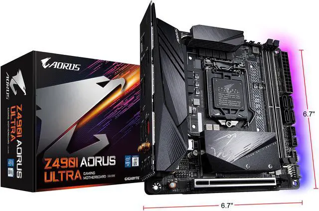 Alt view image 10 of 10 - GIGABYTE Z490I AORUS ULTRA LGA 1200 Intel Z490 Mini-ITX Motherboard with Dual M.2, SATA 6Gb/s, USB 3.2 Gen 2, WIFI 6, 2.5 GbE LAN