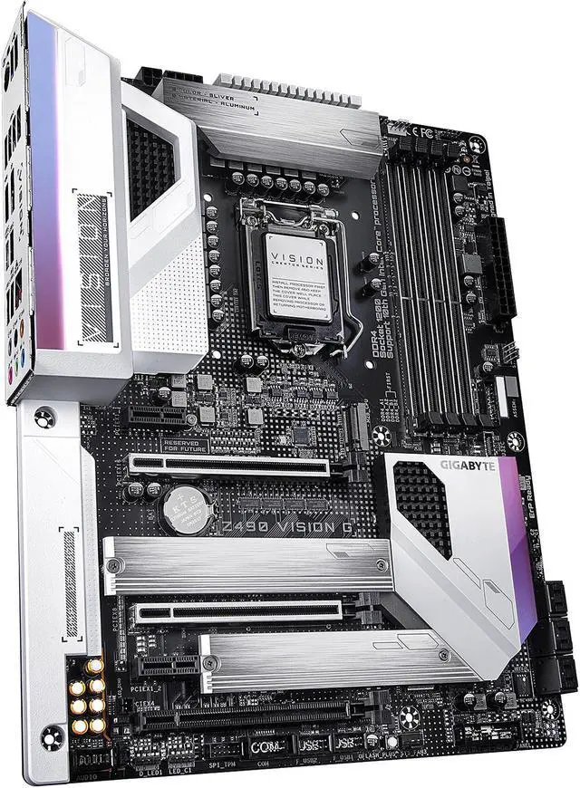 Alt view image 4 of 7 - GIGABYTE Z490 VISION G LGA 1200 Intel Z490 ATX Motherboard with Dual M.2, SATA 6Gb/s, USB 3.2 Gen 2, 2.5 GbE LAN, SLI Support