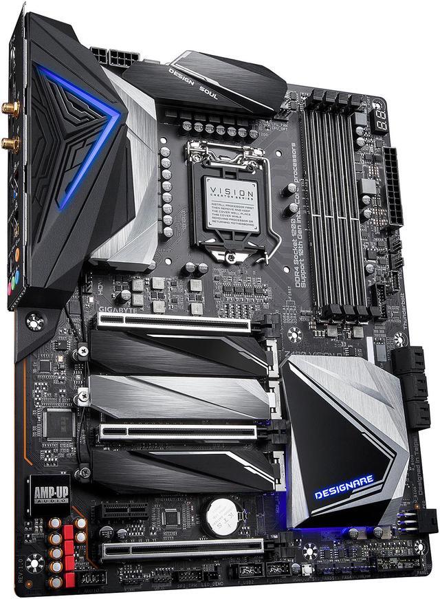 Alt view image 4 of 7 - GIGABYTE Z490 VISION D LGA 1200 Intel Z490 ATX Motherboard with Triple M.2, SATA 6Gb/s, USB 3.2 Gen 2, WIFI 6, 2.5 GbE LAN, Dual Thunderbolt 3