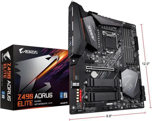 Alt view image 6 of 6 - GIGABYTE Z490 AORUS ELITE LGA 1200 Intel Z490 ATX Motherboard with Dual M.2, SATA 6Gb/s, USB 3.2 Gen 2, 2.5 GbE LAN