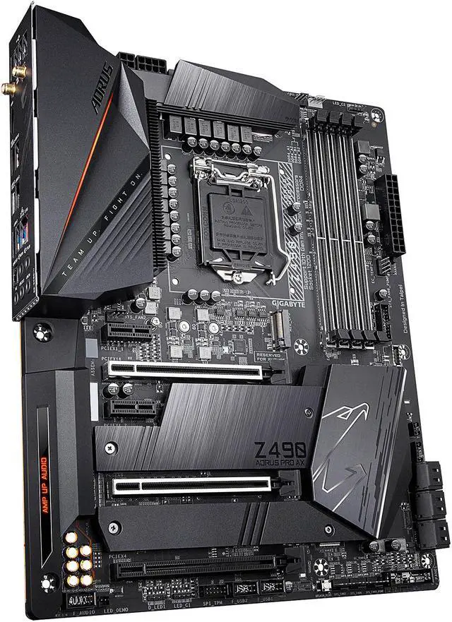 Alt view image 5 of 8 - GIGABYTE Z490 AORUS PRO AX LGA 1200 Intel Z490 ATX Motherboard with Dual M.2, SATA 6Gb/s, USB 3.2 Gen 2, WIFI 6, 2.5 GbE LAN