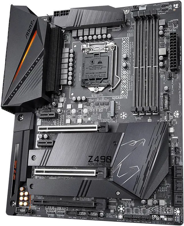 Alt view image 4 of 8 - GIGABYTE Z490 AORUS PRO AX LGA 1200 Intel Z490 ATX Motherboard with Dual M.2, SATA 6Gb/s, USB 3.2 Gen 2, WIFI 6, 2.5 GbE LAN