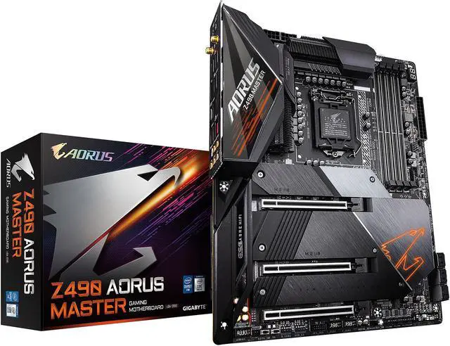 Alt view image 9 of 10 - GIGABYTE Z490 AORUS MASTER LGA 1200 Intel Z490 ATX Motherboard with Triple M.2, SATA 6Gb/s, USB 3.2 Gen 2, WIFI 6, 2.5 GbE LAN
