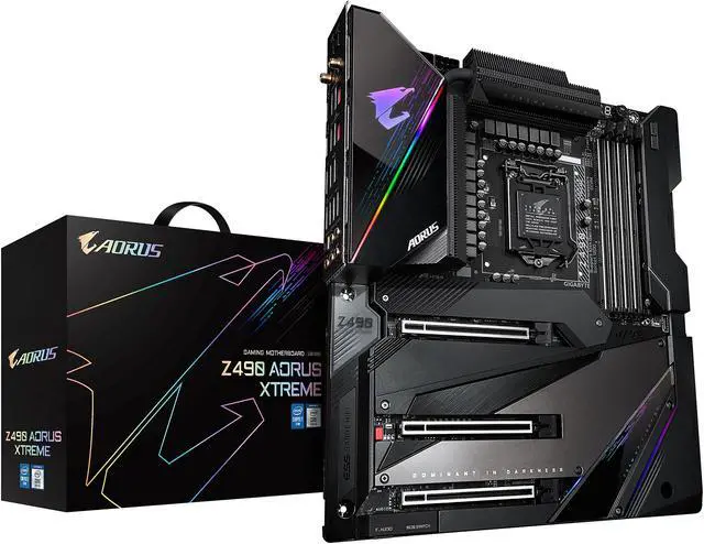 Alt view image 9 of 10 - GIGABYTE Z490 AORUS XTREME LGA 1200 Intel Z490 E-ATX Motherboard with Triple M.2, SATA 6Gb/s, USB 3.2 Gen 2, WIFI 6, 10 GbE LAN, Dual Thunderbolt 3, ESSential USB DAC