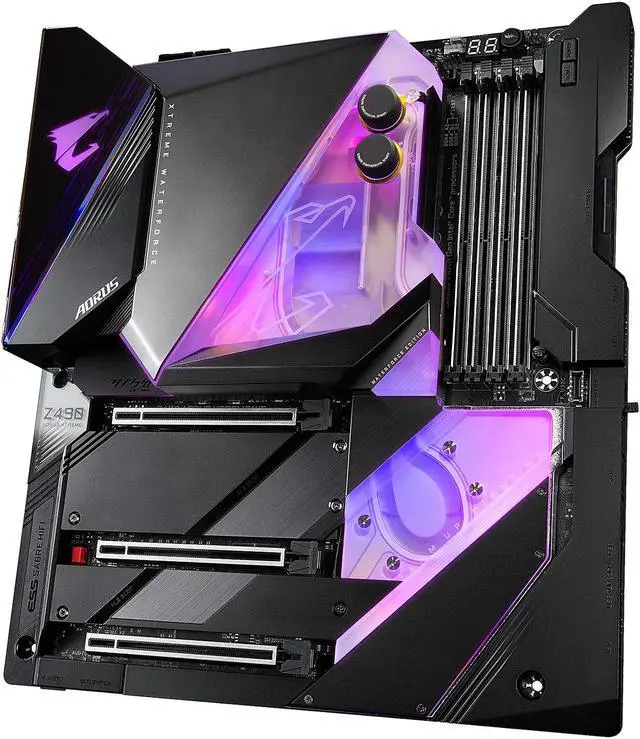Alt view image 4 of 9 - GIGABYTE Z490 AORUS XTREME WATERFORCE LGA 1200 Intel Z490 E-ATX Motherboard with Triple M.2, SATA 6Gb/s, USB 3.2 Gen 2, WIFI 6, 10 GbE LAN, Dual Thunderbolt 3, All-In-One Monoblock