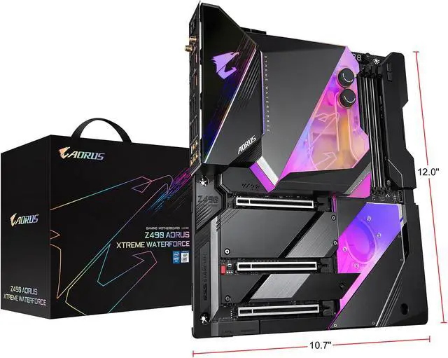 Alt view image 9 of 9 - GIGABYTE Z490 AORUS XTREME WATERFORCE LGA 1200 Intel Z490 E-ATX Motherboard with Triple M.2, SATA 6Gb/s, USB 3.2 Gen 2, WIFI 6, 10 GbE LAN, Dual Thunderbolt 3, All-In-One Monoblock