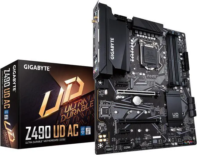 Alt view image 6 of 7 - GIGABYTE Z490 UD AC LGA 1200 Intel Z490 ATX Motherboard with Dual M.2, SATA 6Gb/s, USB 3.2 Gen 2, Intel 802.11ac