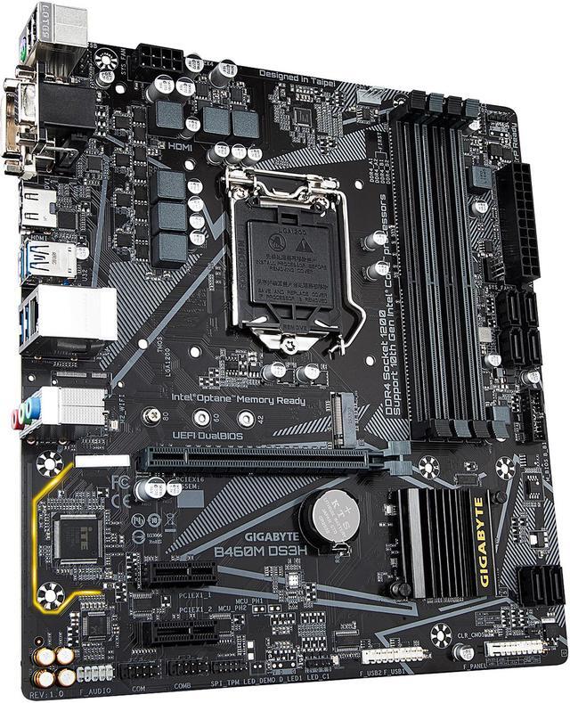 Alt view image 3 of 7 - GIGABYTE B460M DS3H LGA 1200 Intel B460 Micro-ATX Motherboard with M.2, SATA 6Gb/s, USB 3.2 Gen 1