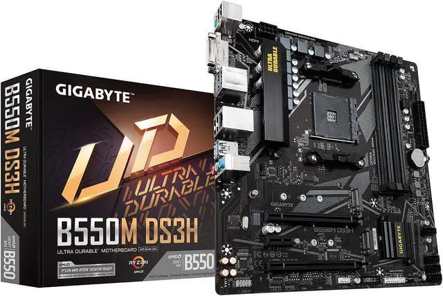 Alt view image 8 of 14 - GIGABYTE B550M DS3H AM4 AMD B550 Micro-ATX Motherboard with Dual M.2, SATA 6Gb/s, USB 3.2 Gen 1, PCIe 4.0