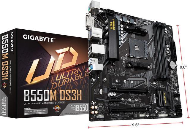 Alt view image 9 of 14 - GIGABYTE B550M DS3H AM4 AMD B550 Micro-ATX Motherboard with Dual M.2, SATA 6Gb/s, USB 3.2 Gen 1, PCIe 4.0