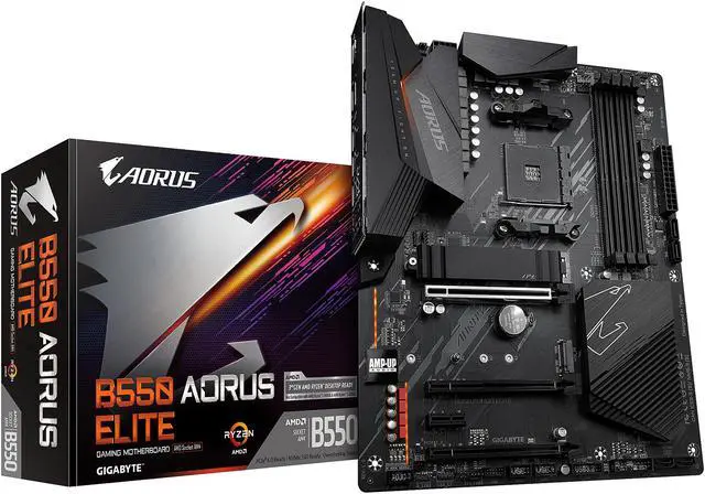 Alt view image 8 of 9 - GIGABYTE B550 AORUS ELITE AM4 AMD B550 ATX Motherboard with Dual M.2, SATA 6Gb/s, USB 3.2 Gen 2, 2.5 GbE LAN, PCIe 4.0