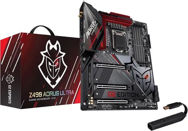 Alt view image 9 of 10 - GIGABYTE Z490 AORUS ULTRA-GU (G2 Edition) LGA 1200 Intel Z490 ATX Motherboard with Triple M.2, SATA 6Gb/s, USB 3.2 Gen 2, WIFI 6, 2.5 GbE LAN, ESSential USB DAC