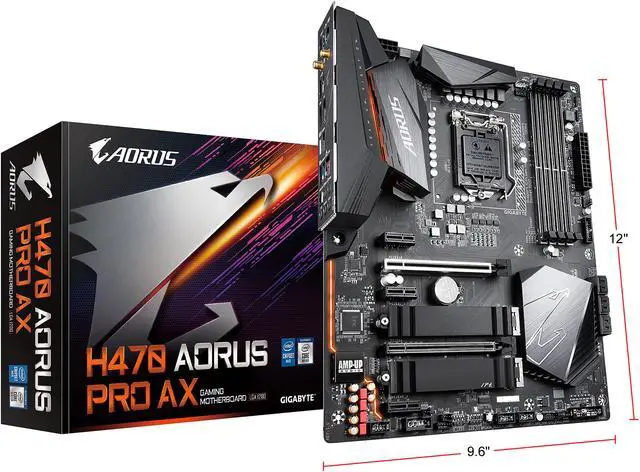 Alt view image 9 of 9 - GIGABYTE H470 AORUS PRO AX LGA 1200 Intel H470 ATX Intel Motherboard
