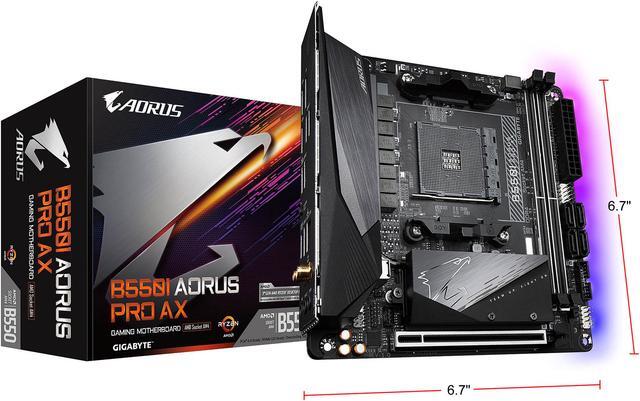 Alt view image 8 of 8 - GIGABYTE B550I AORUS PRO AX AM4 AMD B550 Mini-ITX Motherboard with Dual M.2, SATA 6Gb/s, USB 3.2 Gen 1, WIFI 6, 2.5 GbE LAN, PCIe 4.0