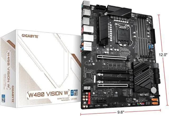 Alt view image 8 of 8 - GIGABYTE W480 VISION W LGA 1200 Intel W480 ATX Intel Motherboard