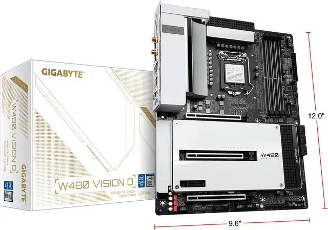 Alt view image 6 of 6 - GIGABYTE W480 VISION D LGA 1200 Intel W480 ATX Intel Motherboard