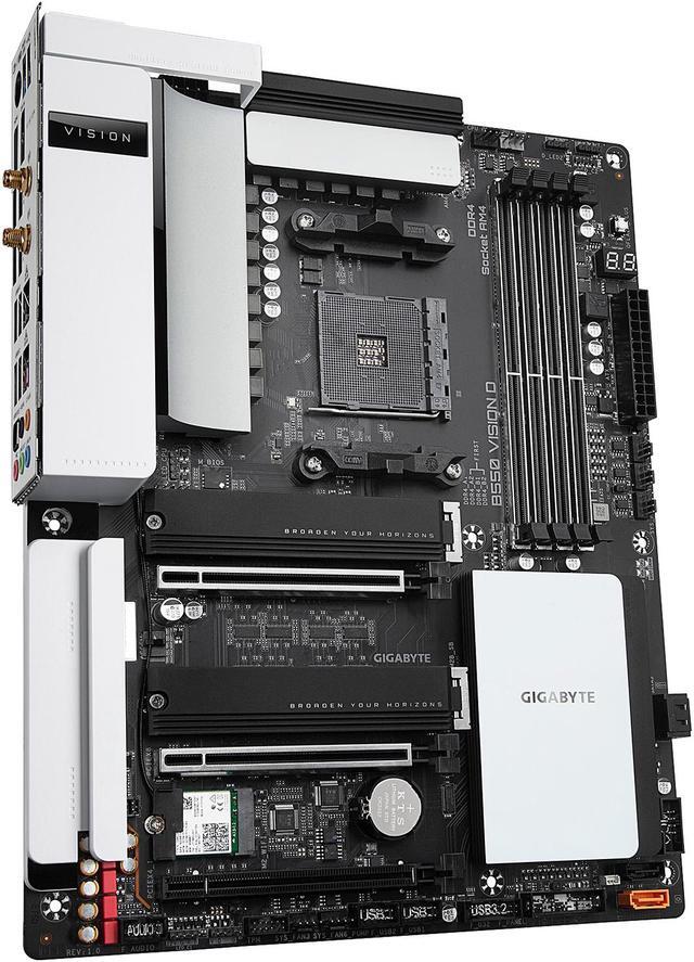 Alt view image 4 of 8 - GIGABYTE B550 VISION D AM4 AMD B550 ATX Motherboard with Dual M.2, SATA 6Gb/s, USB 3.2 Type-C with Thunderbolt 3, WIFI 6, Dual Intel GbE LAN, PCIe 4.0