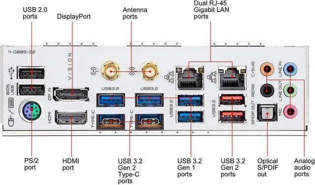 Alt view image 6 of 8 - GIGABYTE B550 VISION D AM4 AMD B550 ATX Motherboard with Dual M.2, SATA 6Gb/s, USB 3.2 Type-C with Thunderbolt 3, WIFI 6, Dual Intel GbE LAN, PCIe 4.0