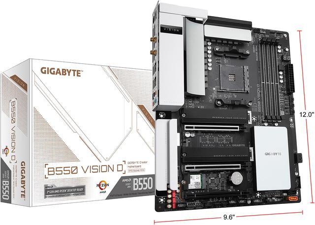 Alt view image 8 of 8 - GIGABYTE B550 VISION D AM4 AMD B550 ATX Motherboard with Dual M.2, SATA 6Gb/s, USB 3.2 Type-C with Thunderbolt 3, WIFI 6, Dual Intel GbE LAN, PCIe 4.0