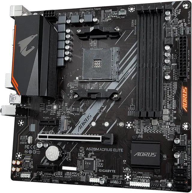 Alt view image 3 of 7 - GIGABYTE A520M AORUS ELITE mATX AM4 5+3 Phases Digital PWM, GIGABYTE Gaming GbE LAN, NVMe PCIe 3.0 x4 M.2, 2 Display Interfaces, Q-Flash Plus, RGB Fusion 2.0, Motherboard