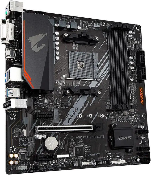 Alt view image 4 of 7 - GIGABYTE A520M AORUS ELITE mATX AM4 5+3 Phases Digital PWM, GIGABYTE Gaming GbE LAN, NVMe PCIe 3.0 x4 M.2, 2 Display Interfaces, Q-Flash Plus, RGB Fusion 2.0, Motherboard
