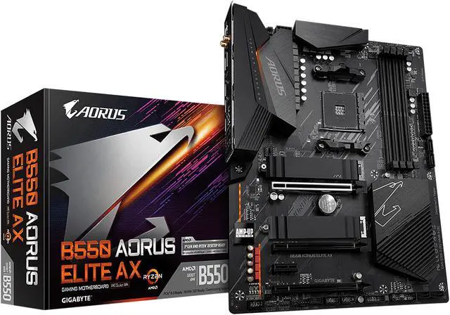 Alt view image 8 of 9 - GIGABYTE B550 AORUS ELITE AX AM4 AMD B550 ATX AMD Motherboard