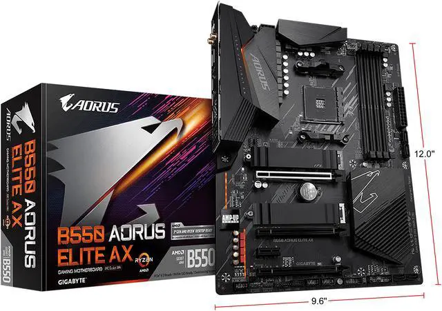 Alt view image 9 of 9 - GIGABYTE B550 AORUS ELITE AX AM4 AMD B550 ATX AMD Motherboard