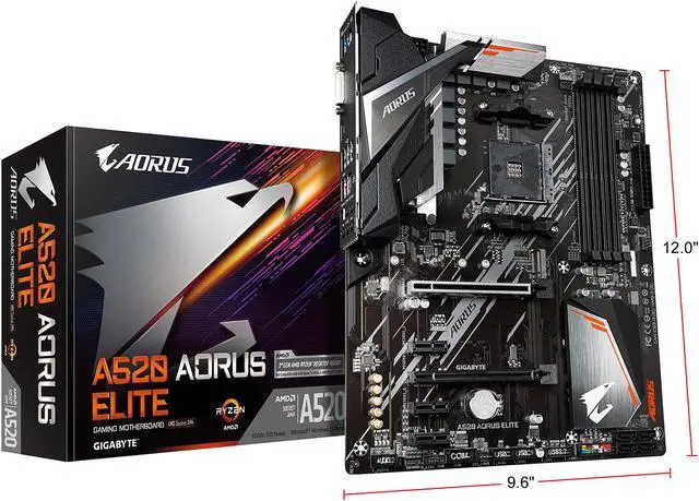 Alt view image 8 of 8 - GIGABYTE AORUS A520 AORUS ELITE AM4 AMD A520 ATX AMD Motherboard