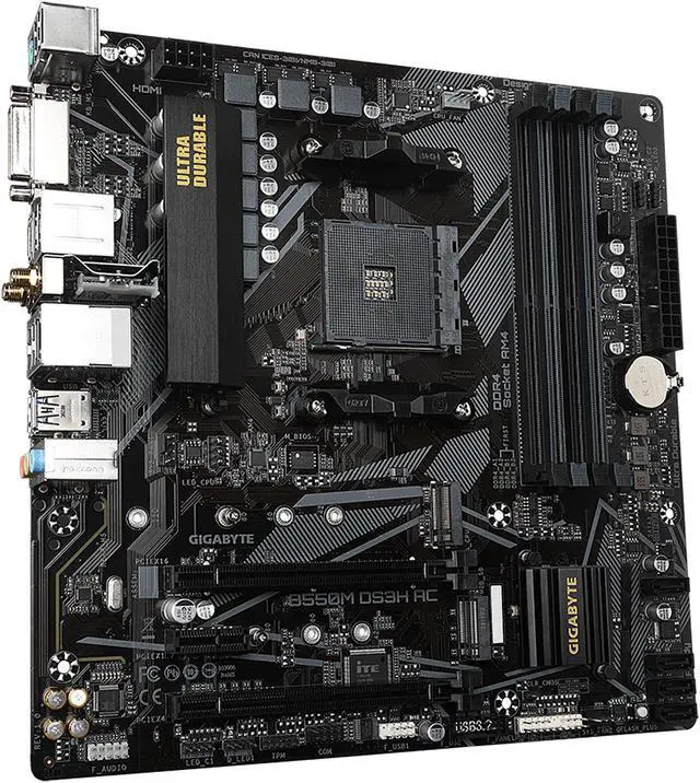 Alt view image 4 of 9 - GIGABYTE B550M DS3H AC AM4 AMD B550 Micro ATX AMD Motherboard