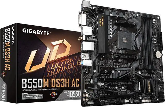 Alt view image 8 of 9 - GIGABYTE B550M DS3H AC AM4 AMD B550 Micro ATX AMD Motherboard