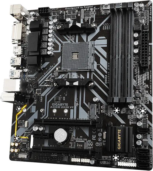 Alt view image 3 of 8 - GIGABYTE B450M DS3H V2 AM4 AMD B450 Micro ATX AMD Motherboard