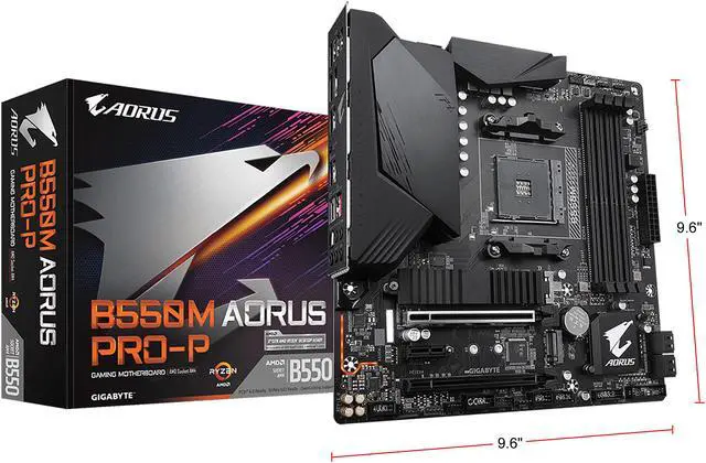 Alt view image 9 of 9 - GIGABYTE B550M AORUS PRO-P AM4 AMD B550 USB 3.0 Micro ATX AMD Motherboard
