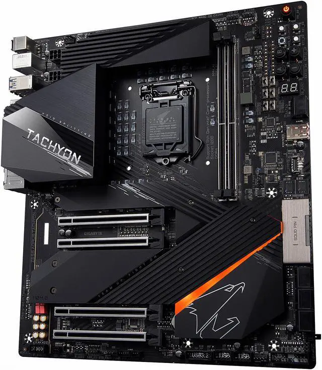 Alt view image 3 of 7 - GIGABYTE Z590 AORUS TACHYON LGA 1200 Intel Z590 E-ATX Motherboard with Triple M.2, PCIe 4.0, USB 3.2 Gen2X2 Type-C, Intel WIFI 6E, 2.5GbE LAN, Onboard Overclocking Kit