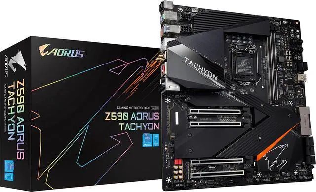 Alt view image 6 of 7 - GIGABYTE Z590 AORUS TACHYON LGA 1200 Intel Z590 E-ATX Motherboard with Triple M.2, PCIe 4.0, USB 3.2 Gen2X2 Type-C, Intel WIFI 6E, 2.5GbE LAN, Onboard Overclocking Kit