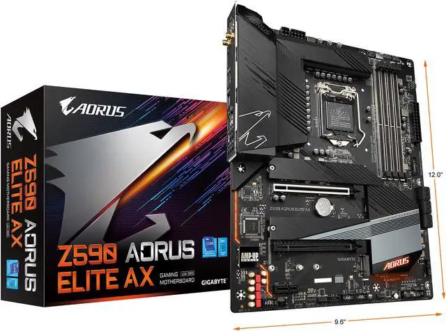 Alt view image 5 of 5 - GIGABYTE Z590 AORUS ELITE AX LGA 1200 Intel Z590 ATX Motherboard with Triple M.2, PCIe 4.0, USB 3.2 Gen2X2 Type-C, Intel WIFI 6, 2.5GbE LAN
