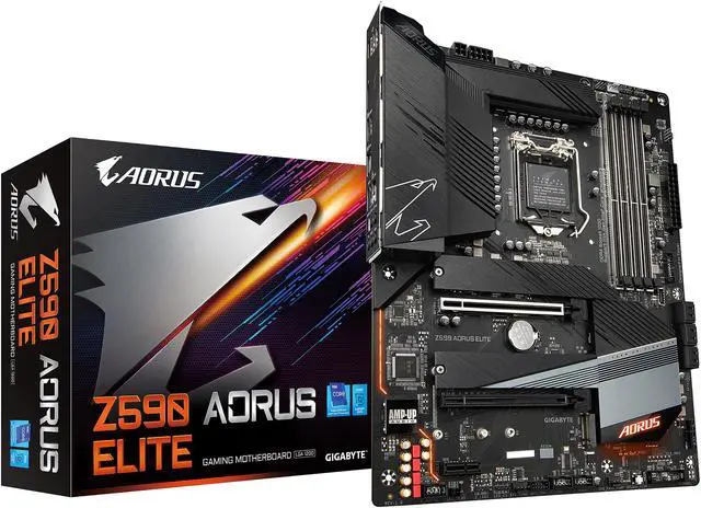 Alt view image 6 of 7 - GIGABYTE Z590 AORUS ELITE LGA 1200 Intel Z590 ATX Motherboard with Triple M.2, PCIe 4.0, USB 3.2 Gen2X2 Type-C, 2.5GbE LAN