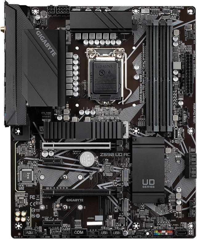 GIGABYTE Z590 UD AC LGA 1200 Intel Z590 ATX Motherboard with Triple M.2,  PCIe 4.0, USB 3.2 Gen 2, Intel Wireless-AC, 2.5GbE LAN