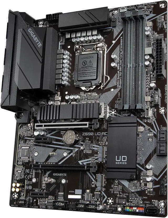 Alt view image 3 of 7 - GIGABYTE Z590 UD AC LGA 1200 Intel Z590 ATX Motherboard with Triple M.2, PCIe 4.0, USB 3.2 Gen 2, Intel Wireless-AC, 2.5GbE LAN