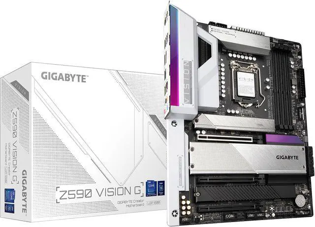 Alt view image 4 of 4 - GIGABYTE Z590 VISION G LGA 1200 Intel Z590 ATX Motherboard with 4 x M.2, PCIe 4.0, USB 3.2 Gen2X2 Type-C, 2.5GbE LAN