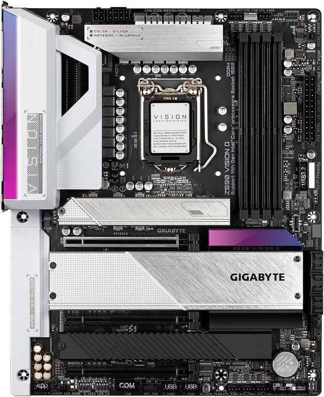 GIGABYTE Z590 VISION G LGA 1200 Intel Z590 ATX Motherboard with 4 x M.2,  PCIe 4.0, USB 3.2 Gen2X2 Type-C, 2.5GbE LAN 